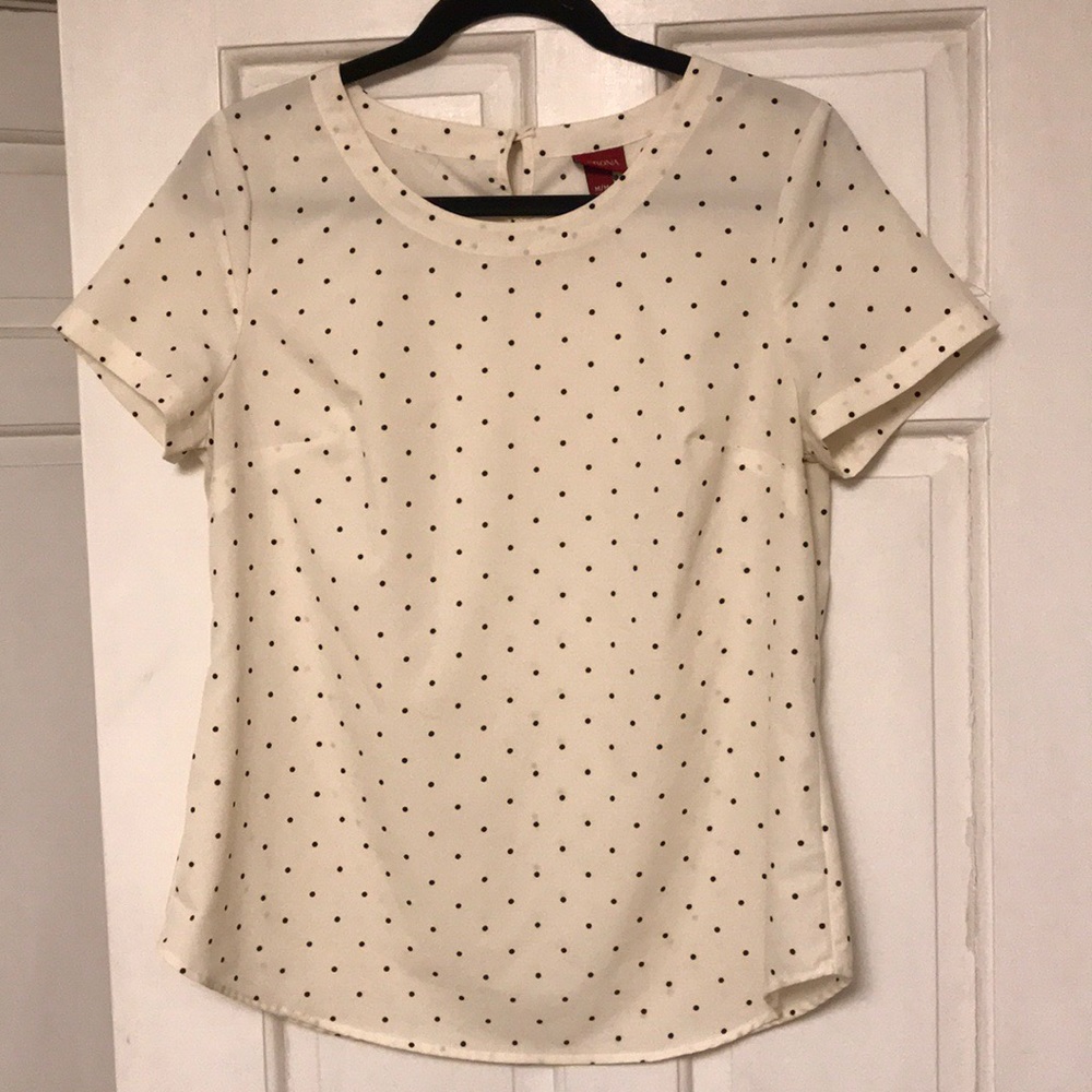 Polka Dot Short Sleeve Blouse